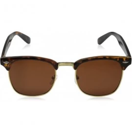 Semi-rimless Half Frame Semi-Rimless Horn Rimmed Sunglasses - Tortoise-gold / Brown - C51210BH7PP $21.82