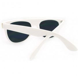 Wayfarer Fancy Gold Triangle Flat Top Sunglasses Hot Celebrity Fashion - White - CZ11FSFDXKX $7.93