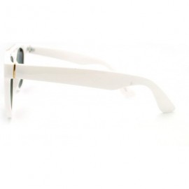 Wayfarer Fancy Gold Triangle Flat Top Sunglasses Hot Celebrity Fashion - White - CZ11FSFDXKX $7.93