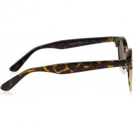 Semi-rimless Half Frame Semi-Rimless Horn Rimmed Sunglasses - Tortoise-gold / Brown - C51210BH7PP $21.82