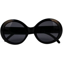 Oval Womens Fashion Circle Round Jackie O Bold Chic Sunglasses P547 - Black - CL11JP1V67N $7.53