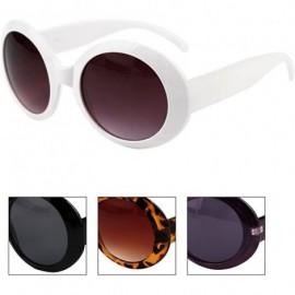 Oval Womens Fashion Circle Round Jackie O Bold Chic Sunglasses P547 - Black - CL11JP1V67N $7.53