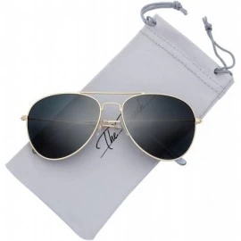 Aviator Classic Metal Frame Polarized Lens Aviator Sunglasses with Gift Box - 10-gold - CH194R2ZI9R $13.90