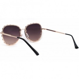 Butterfly Womens Flower Petal Bevel Lens Butterfly Sunglasses - Gold Black Brown - CB18ZMGMC03 $11.85