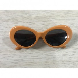 Sport Clout Sunglasses Thick Goggles Oval Frame Retro Style Bold Round Lens - Orange - C81896QXOEG $10.00