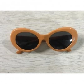 Sport Clout Sunglasses Thick Goggles Oval Frame Retro Style Bold Round Lens - Orange - C81896QXOEG $18.77