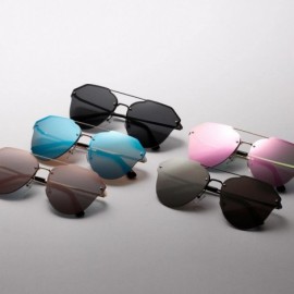 Oval Women's Retro Cat Eye Oval Shades Frame UV Protection Polarized Sunglasses - Silver - CF18E7KAR4I $16.05