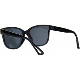 Butterfly Womens Square Butterfly Sunglasses Classy Modern Fashion Shades UV 400 - Shiny Black (Black) - C41936DKKWI $14.82