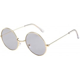 Square Unisex Vintage Retro Glasses Circle Frame Fashion Sunglasses Eyewear - B - CG18Q4XWY7U $7.52