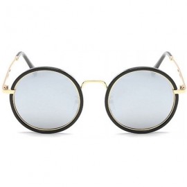 Round Retro Men Women Sunglasses Metal Polarized Vintage Round Polarized Glasses Eyewear - Grey - CW18D7UC2A5 $18.20