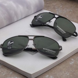Oval Polarized sunglasses metal men's hollow outdoor driving glasses fishing sunglasses - C3 Gun Grey - CU190MS7NYC $34.96