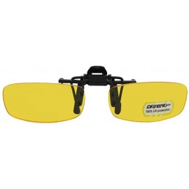 Rectangular Extra Skinny Rectangle Non Polarized Yellow Flip up Sunglass - Black-non Polarized Yellow Lens - C0180RZ3EKL $10.31