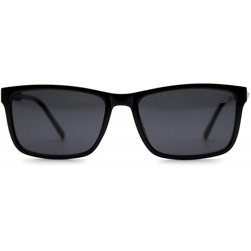 Rectangular p586 Trendy Rectangular Polarized- for Mens 100% UV PROTECTION - Black-black - C6192TGMOQS $23.76