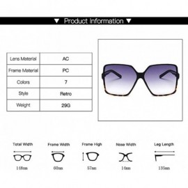 Rectangular Vintage Gradient Sunglasses-Oversize Square Shade Glasses-Polarized-Unisex - A - C11905Y0D50 $28.74