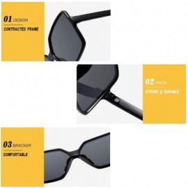 Rectangular Vintage Gradient Sunglasses-Oversize Square Shade Glasses-Polarized-Unisex - A - C11905Y0D50 $28.74