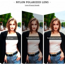 Square Fashion Sunglasses for Women Round Cat Eye with Nylon Polarized Lens Sunglasses RB-C1 - Rb-c3 (Black&grey Lens) - C118...