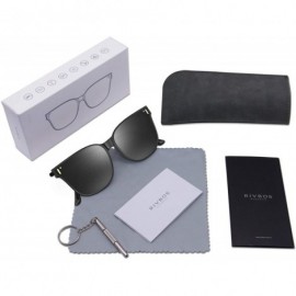 Square Fashion Sunglasses for Women Round Cat Eye with Nylon Polarized Lens Sunglasses RB-C1 - Rb-c3 (Black&grey Lens) - C118...