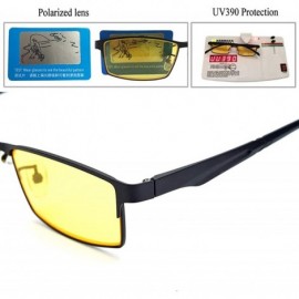 Rectangular HD Night Vision Glasses for Driving with Polarized Anti Glare lens for Men/Women - CK18QXUX23G $14.48