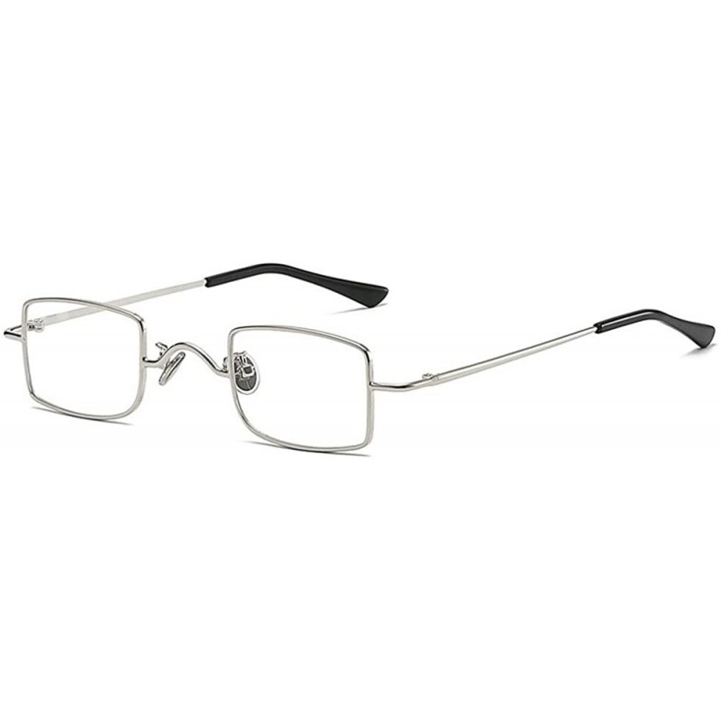 Square Sexy Women Small Frame Chic Vintage Brand Designer Rectangular Sunglasses UV400 - Silver&clear - CB18NY5H2I8 $11.40