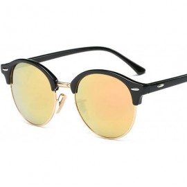 Round Retro Round Sunglasses Women Men Brand Design Rivet Female Sun Glasses Men C1 - C5 - C518XEC4W9A $7.87