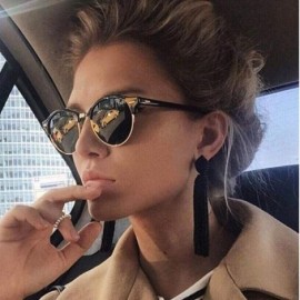 Round Retro Round Sunglasses Women Men Brand Design Rivet Female Sun Glasses Men C1 - C5 - C518XEC4W9A $7.87