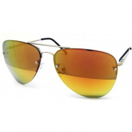 Aviator 1398 Premium Teardrop Rimless Mirror Metal Aviator Sunglasses Womens Mens - Rimless - CU17Z6XILEM $26.84