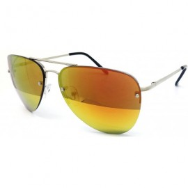 Aviator 1398 Premium Teardrop Rimless Mirror Metal Aviator Sunglasses Womens Mens - Rimless - CU17Z6XILEM $15.23