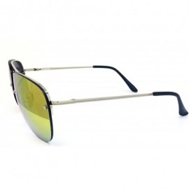Aviator 1398 Premium Teardrop Rimless Mirror Metal Aviator Sunglasses Womens Mens - Rimless - CU17Z6XILEM $15.23