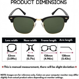 Semi-rimless Unisex Classic Designer Half Frame Semi-Rimless Sunglasses For Men Women UV Protection - CH18Q847T89 $11.89