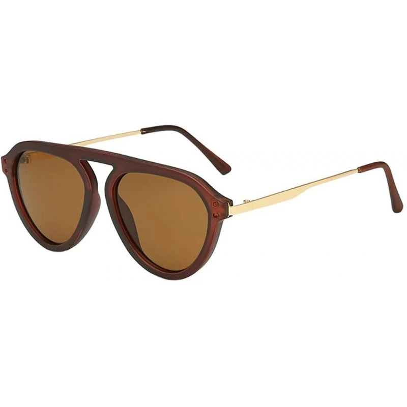 Oval Fashion Big Width Unisex Sunglasses Integrated Sexy Vintage Sun Glasses For Men/Women - B - CE18UIL6YKM $9.77
