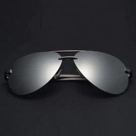 Goggle Men's Polarized Sunglasses Metal Alloy Driving Glasses 100% UV400 Protection Goggles Eyewear Pilot - C2197ZAWEI8 $58.82