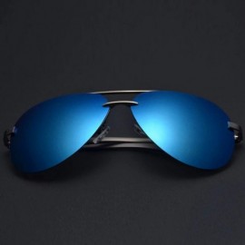 Goggle Men's Polarized Sunglasses Metal Alloy Driving Glasses 100% UV400 Protection Goggles Eyewear Pilot - C2197ZAWEI8 $27.86