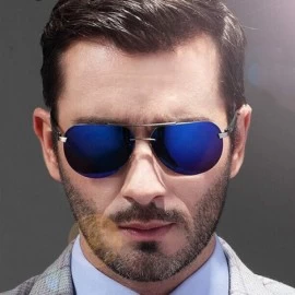 Goggle Men's Polarized Sunglasses Metal Alloy Driving Glasses 100% UV400 Protection Goggles Eyewear Pilot - C2197ZAWEI8 $58.82
