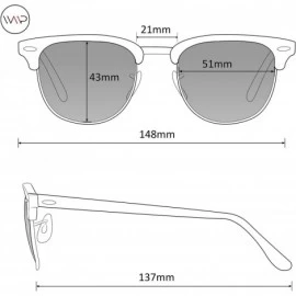 Semi-rimless Classic Half Frame Polarized Semi-Rimless Rimmed Sunglasses - Thick Tortoise Frame / Gold Rimmed / Black Lens - ...