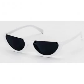 Semi-rimless HOT Flat Top Semi-lunar Semi Rimless Street Snap Sunglasses Fashion Eyewear - White - C311HWM4PX9 $18.90