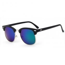 Goggle Half Metal Fashion Sunglasses Men/Women Er Retro Rivet Lens Classic Sun Glasses FeOculos UV400 - C7 - CB199CKR5GH $50.26
