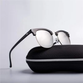Goggle Half Metal Fashion Sunglasses Men/Women Er Retro Rivet Lens Classic Sun Glasses FeOculos UV400 - C7 - CB199CKR5GH $27.47