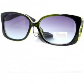 Rectangular Womens Fashion Sunglasses Rectangle Butterfly Frame Floral Print - Green - CW11V50BDYN $11.49