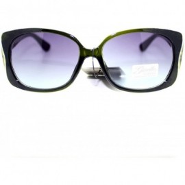 Rectangular Womens Fashion Sunglasses Rectangle Butterfly Frame Floral Print - Green - CW11V50BDYN $11.49