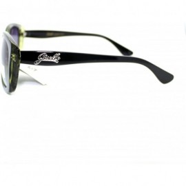 Rectangular Womens Fashion Sunglasses Rectangle Butterfly Frame Floral Print - Green - CW11V50BDYN $11.49