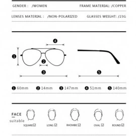 Aviator Aviator Polarized Sunglasses for Women Metal Frame Designer Eyeglasses - Black-51mm - CJ1800KIXSL $27.89