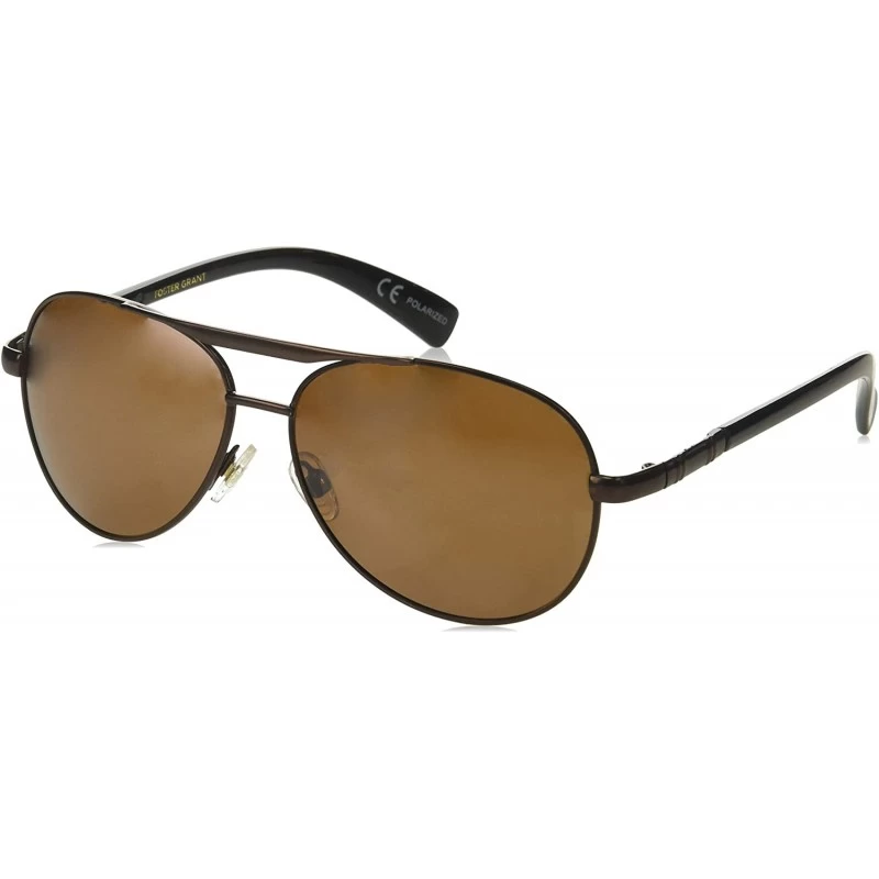 Aviator Men's S03982 Polarized Aviator Sunglasses- Bronze/Brown- 60 mm - CQ184THHDYK $22.23