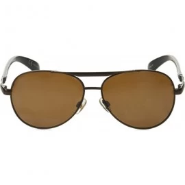 Aviator Men's S03982 Polarized Aviator Sunglasses- Bronze/Brown- 60 mm - CQ184THHDYK $22.23