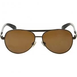 Aviator Men's S03982 Polarized Aviator Sunglasses- Bronze/Brown- 60 mm - CQ184THHDYK $55.21