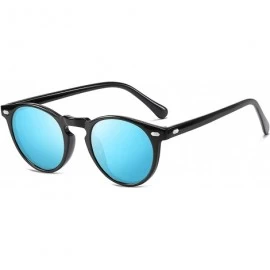 Round Classic Polarized Sunglasses Womens Elegant Sun Glasses Female Driving Eyewear B2483 - Blue - CC18QZUY9T2 $23.21