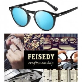 Round Classic Polarized Sunglasses Womens Elegant Sun Glasses Female Driving Eyewear B2483 - Blue - CC18QZUY9T2 $23.21