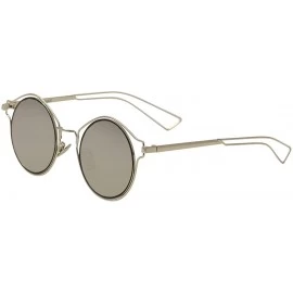Round Women's 6642 Fashion Round Sunglasses 51mm - Silver - CT188KGSTG8 $17.29