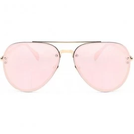 Oversized Aviator Women Men Metal Sunglasses Fashion Designer Frame Colored Lens - 86021_c4_gold_fire_mirror - CZ12ODMUKRH $2...