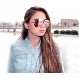 Oversized Aviator Women Men Metal Sunglasses Fashion Designer Frame Colored Lens - 86021_c4_gold_fire_mirror - CZ12ODMUKRH $2...