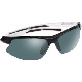 Sport Polarized Sports Sunglasses for Men Women Cycling Running Driving Glasses - White Frame Black Lens - CW18YA5D424 $24.02
